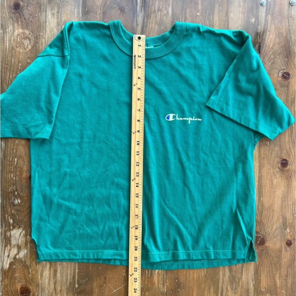 vintage 1980s champion Tee shirt cropped Single Stitch Tee - Picture 4 of 6